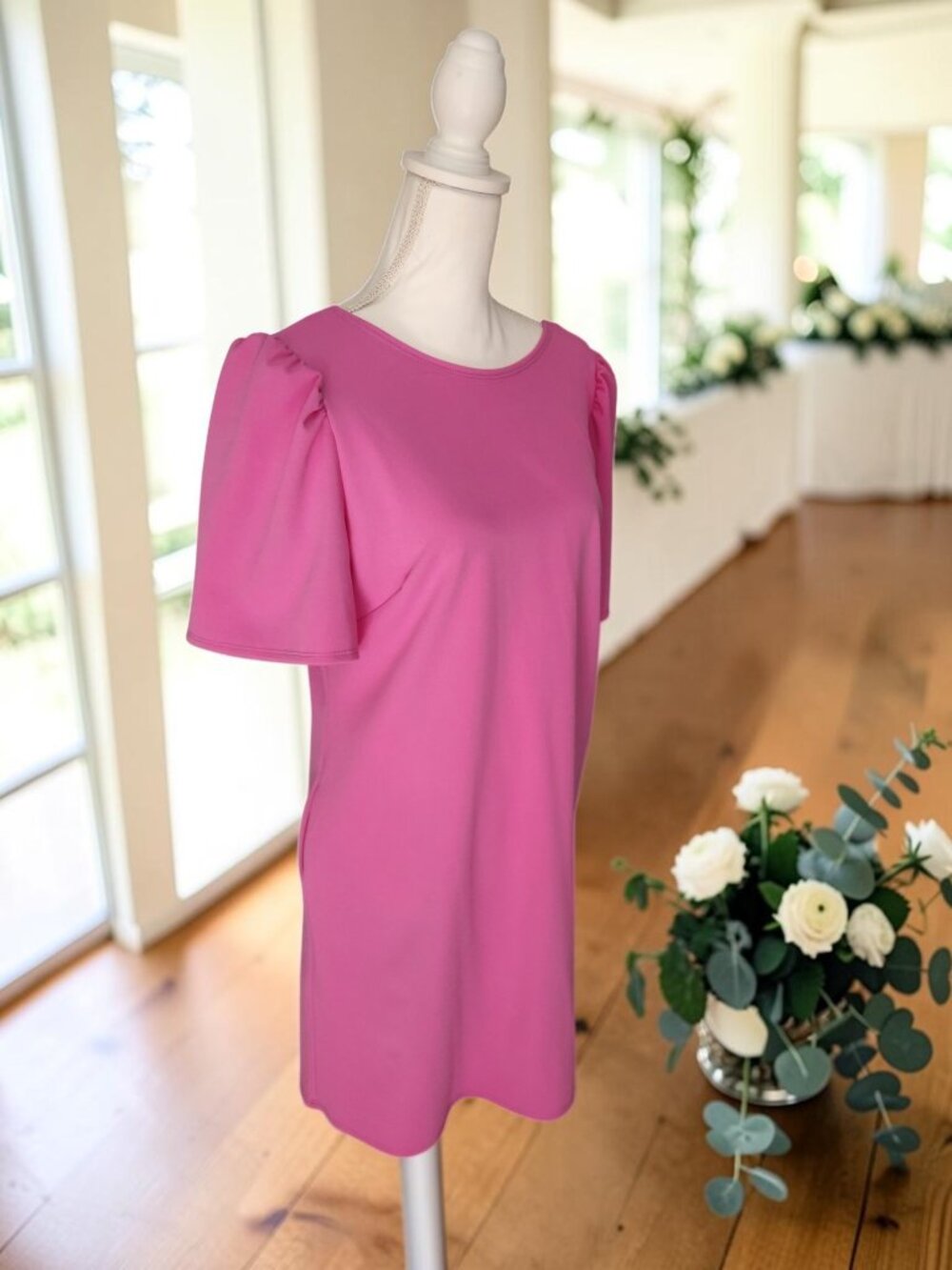 💖 Carole Christian Pink Bow Back Dress Large NWT 💖 - Picture 4 of 11
